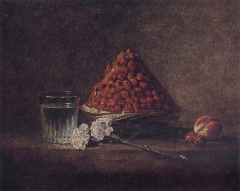 Jean Baptiste Simeon Chardin Still Life wtih Basket of Strawberries